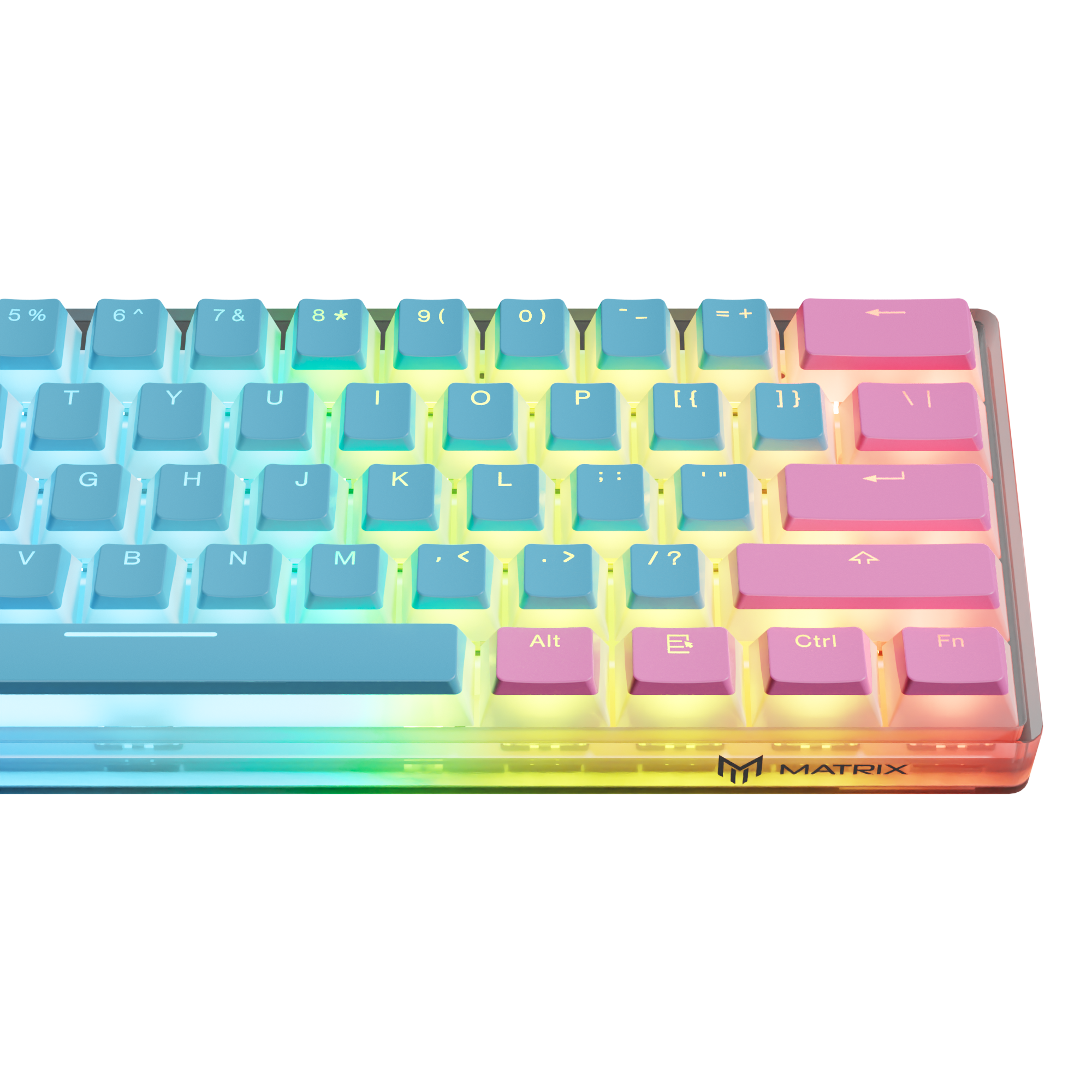 Clix Cotton Candy 60ES Transparent Mechanical Keyboard - Blue