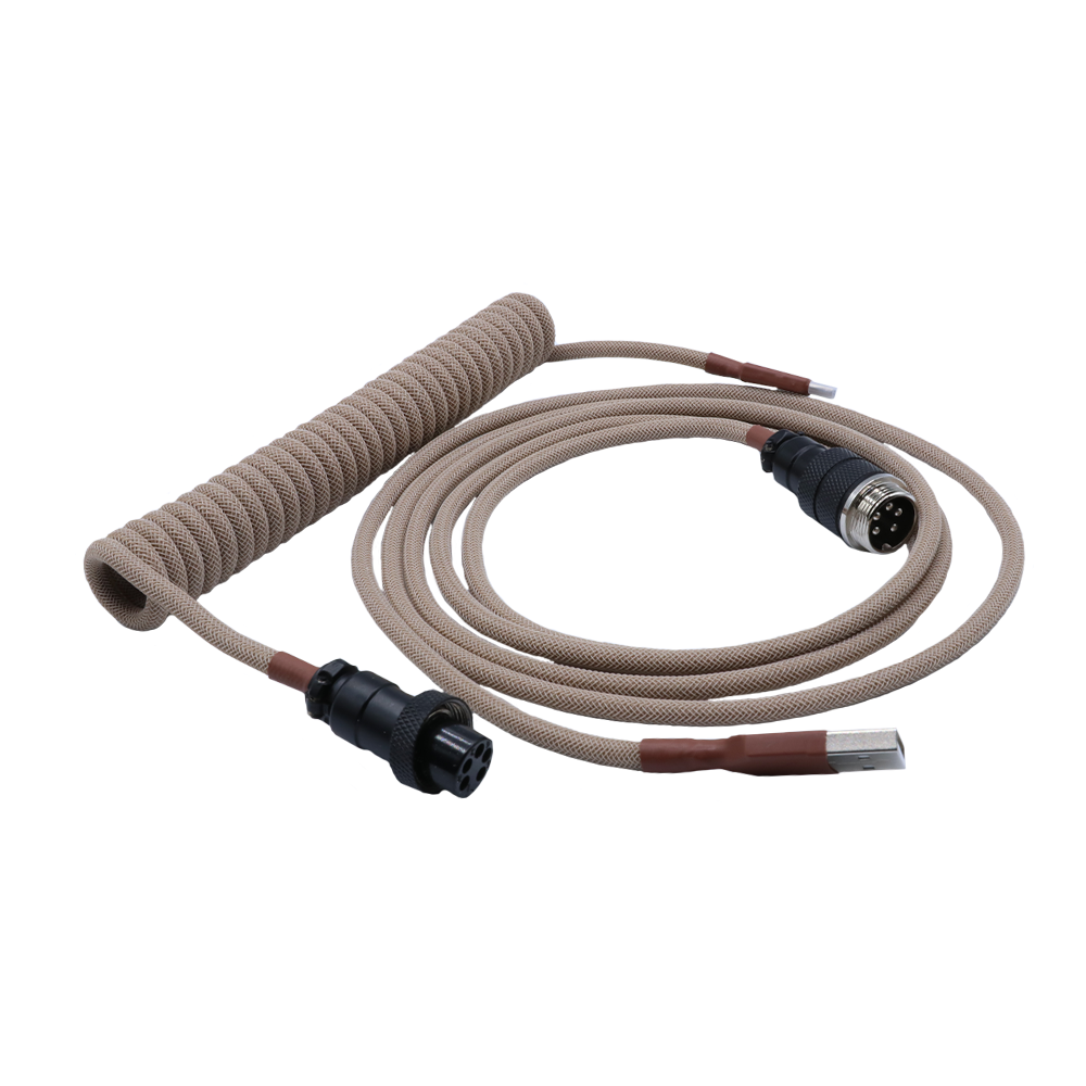 Matrix Keyboards Tan Coiled Mechanical Gaming Keyboard Cable